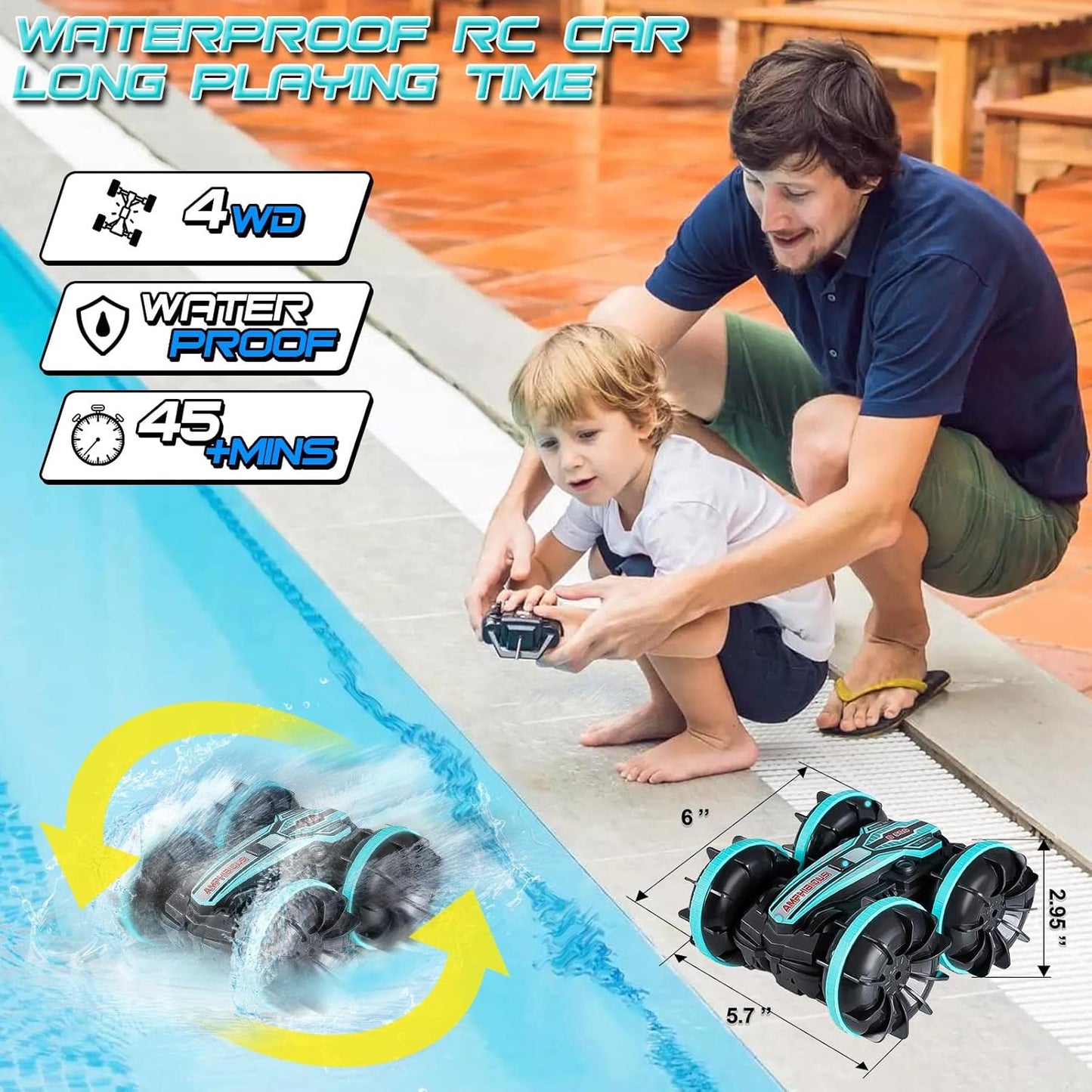 Coche Radiocontrol AquaRider™  + Helicóptero de Regalo